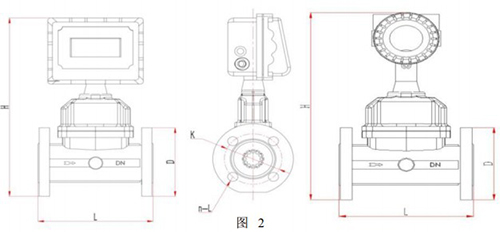 高溫型氣體渦輪流量計外形圖