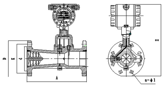 dn125旋進旋渦流量計外形圖